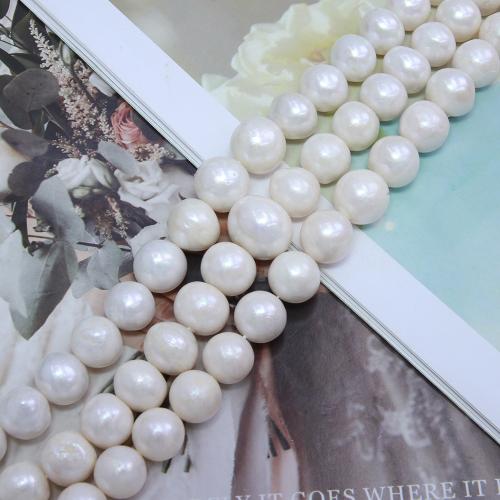 Natural Freshwater Pearl Loose Beads, Slightly Round, fashion jewelry & DIY, white, Length about 10-11mm Approx 38 cm 