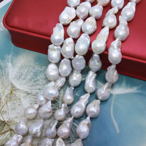 Baroque Cultured Freshwater Pearl Beads, fashion jewelry & DIY, white, Length about 15-16mm Approx 38 cm 