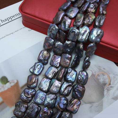 Natural Freshwater Pearl Loose Beads, Rectangle, fashion jewelry & DIY, purple, Length about 14-15mm Approx 38 cm 