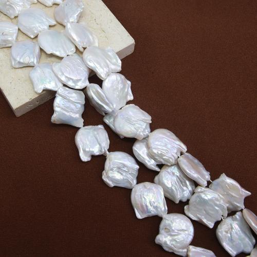 Perles nacres baroques de culture d'eau douce , perle d'eau douce cultivée, bijoux de mode & DIY, blanc, Length about 17-18mm Environ 38 cm, Vendu par brin