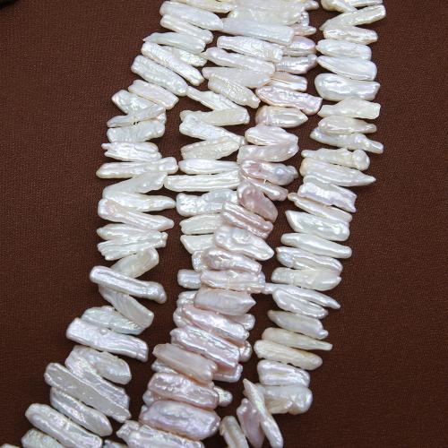 Perles de nacre de culture d'eau douce Biwa, perle d'eau douce cultivée, Pipa, bijoux de mode & DIY, blanc Environ 38 cm, Vendu par brin