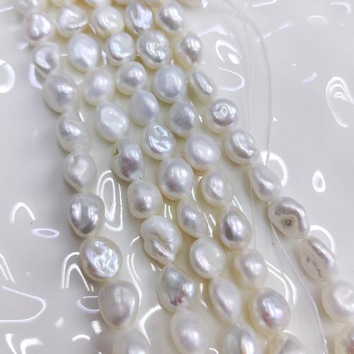 Perles de culture d'eau douce Keishi, perle d'eau douce cultivée, baroque, bijoux de mode & DIY, blanc, Length about 9-10mm Environ 38 cm, Vendu par brin