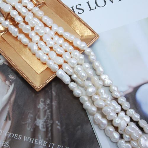 Perles nacres baroques de culture d'eau douce , perle d'eau douce cultivée, bijoux de mode & DIY, blanc, Length about 7-8mm Environ 38 cm, Vendu par brin