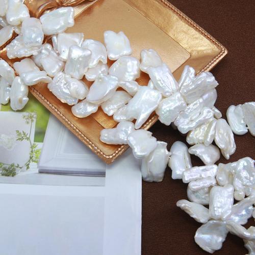 Baroque Cultured Freshwater Pearl Beads, fashion jewelry & DIY, white, Length about 9-10mm Approx 38 cm 