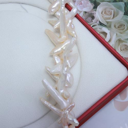 Natural Freshwater Pearl Loose Beads, Cross, fashion jewelry & DIY, white, 20mm Approx 38 cm 