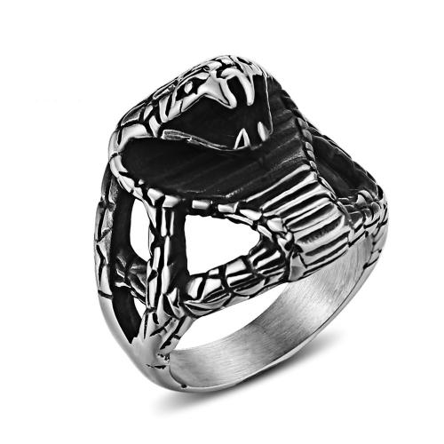 Anillo de dedo de acero Titanium de, Partículas de acero, Serpiente, Joyería & diverso tamaño para la opción & para hombre, Vendido por UD