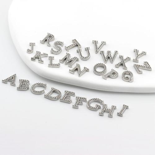 acier inoxydable 316L réglage de pendentif cabochon, Lettre d’alphabet, DIY Vendu par fixé