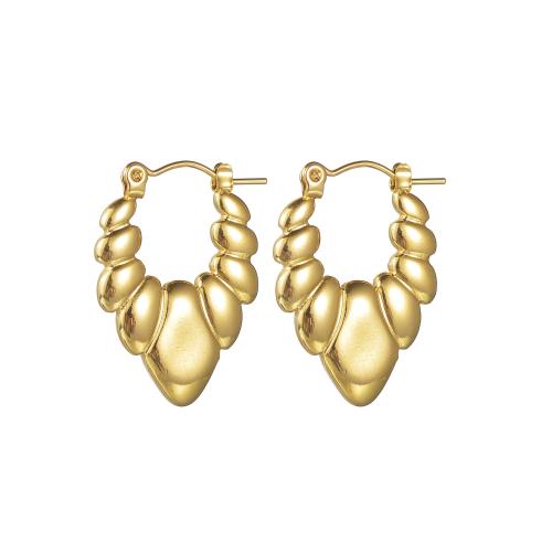 Edelstahl Baumeln Ohrring, 304 Edelstahl, 18K vergoldet, Modeschmuck & für Frau, goldfarben, 26x18mm, verkauft von Paar