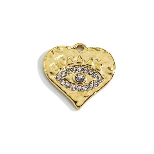 Cubic Zirconia Stainless Steel Pendant, 304 Stainless Steel, Heart, Vacuum Ion Plating, DIY & micro pave cubic zirconia 