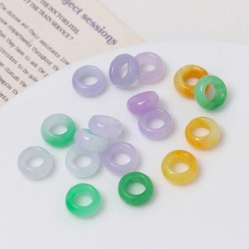 Einzelne Edelstein Perlen, Jade, rund, DIY, gemischte Farben, 10x5x4mm, verkauft von PC