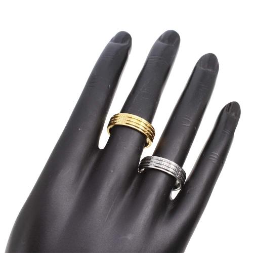 Edelstahl Fingerring, 304 Edelstahl, plattiert, Modeschmuck, keine, Box size: 19x13x35cm, ring size: 6mm, ring ring number mixed 16-20, 36PCs/Box, verkauft von Box