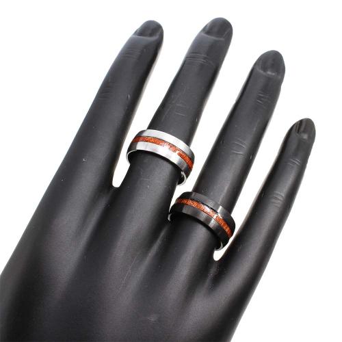 Edelstahl Fingerring, 304 Edelstahl, plattiert, Modeschmuck, keine, Box size: 19x13x35cm, ring size: 8mm, ring ring number mixed 17-21, 36PCs/Box, verkauft von Box