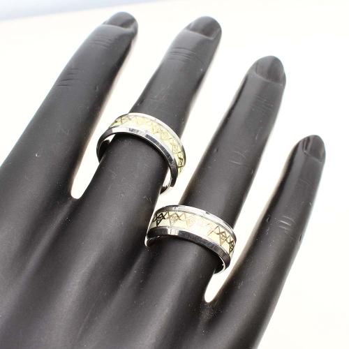 Stainless Steel Finger Ring, 304 Stainless Steel, plated, fashion jewelry & luminated, silver color, Box ring 8mm, ring ring number mixed 17-21 