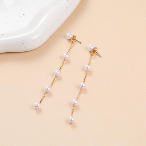 Plastic Pearl Zinc Alloy Earring, with Plastic Pearl, stoving varnish, fashion jewelry & for woman 