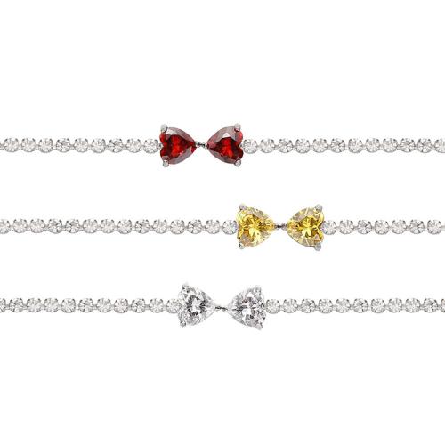 Titane bracelet en acier et bracelet, Acier titane, avec 4cm chaînes de rallonge, Placage, pavé de micro zircon & pour femme, plus de couleurs à choisir cm, Vendu par PC