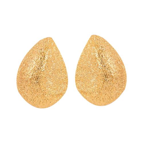 Stainless Steel Stud Earring, 304 Stainless Steel, 18K gold plated, fashion jewelry & for woman & frosted, golden 