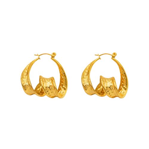 Edelstahl Baumeln Ohrring, 304 Edelstahl, 18K vergoldet, Modeschmuck & für Frau, goldfarben, 32x31mm, verkauft von Paar