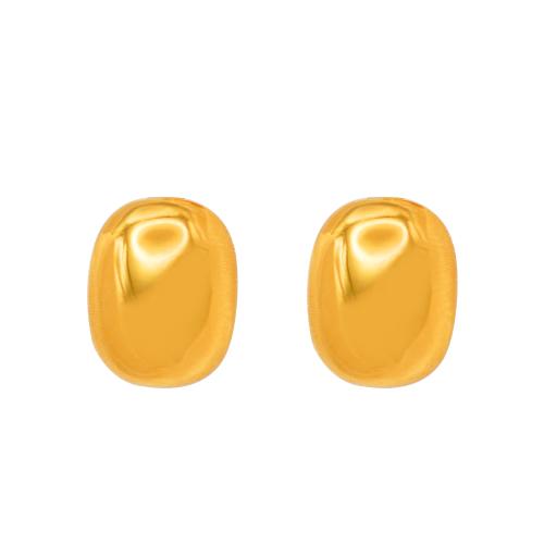 Arete de acero inoxidable , acero inoxidable 304, 18K chapado en oro, Joyería & para mujer, dorado, 15x12mm, Vendido por Par