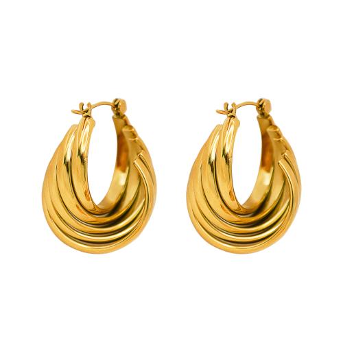 Edelstahl Baumeln Ohrring, 304 Edelstahl, 18K vergoldet, Modeschmuck & für Frau, goldfarben, 27x20mm, verkauft von Paar