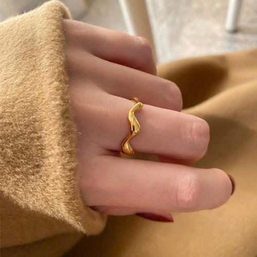 チタン鋼の指環, チタン鋼, 18Kゴールドメッキ, ファッションジュエリー & 異なるサイズの選択 & 女性用, 金色, 売り手 パソコン