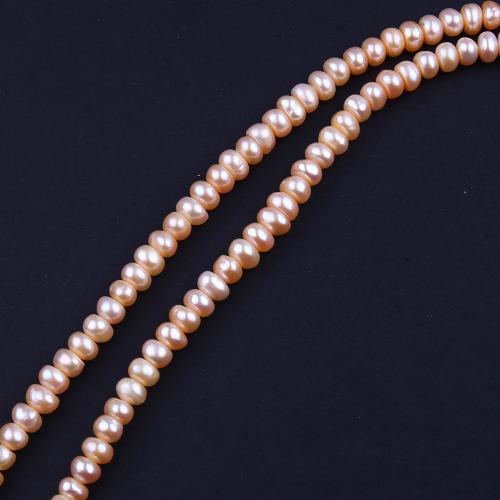 Natural Freshwater Pearl Loose Beads, Dome, fashion jewelry & DIY, pink, Length about 7-8mm Approx 38 cm 