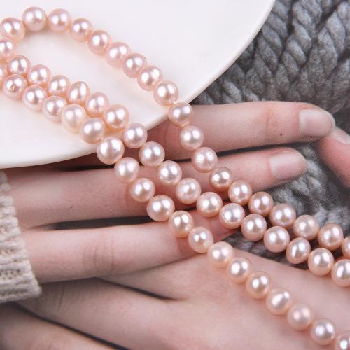 Natural Freshwater Pearl Loose Beads, Slightly Round, fashion jewelry & DIY, purple pink, Length about 5-6mm Approx 38 cm 