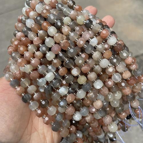 Natural Moonstone Beads, Rondelle, fashion jewelry & DIY & faceted, mixed colors Approx 