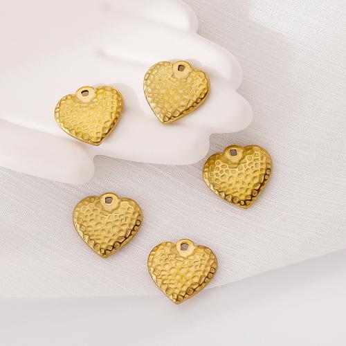 Edelstahl Herz Anhänger, 304 Edelstahl, Modeschmuck & für Frau, goldfarben, 17x16mm, verkauft von PC
