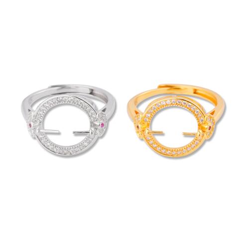 Base de anillo de plata esterlina intercambiable, plata de ley 925, Bricolaje & micro arcilla de zirconia cúbica, más colores para la opción, Vendido por UD[