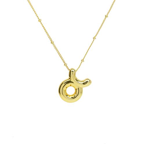 Brass Jewelry Necklace, plated, Zodiac symbols jewelry & for woman, golden Approx 41-50 cm 