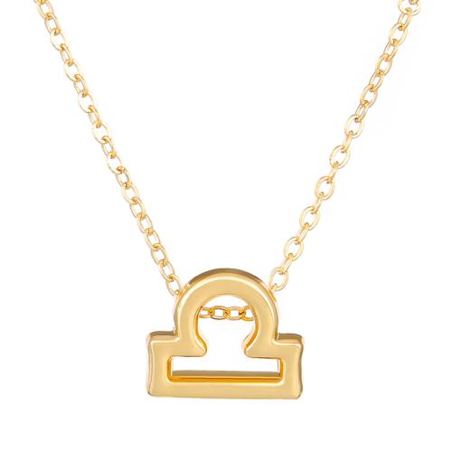 Zinc Alloy Necklace, plated, Zodiac symbols jewelry & for woman, golden cm 
