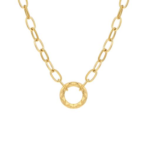 Edelstahl Schmuck Halskette, 304 Edelstahl, mit Verlängerungskettchen von 5cm, Modeschmuck & für Frau, goldfarben, Länge:ca. 45 cm, verkauft von PC