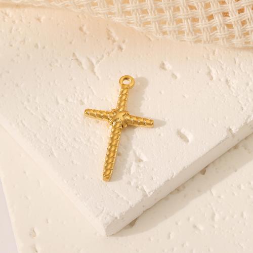 Stainless Steel Cross Pendants, 304 Stainless Steel, fashion jewelry & for woman, golden 