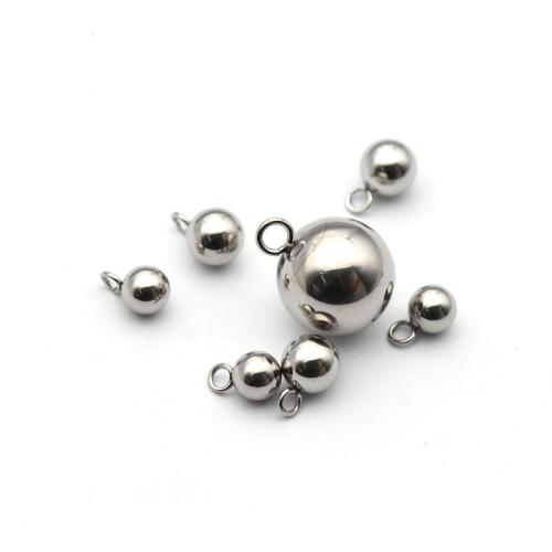 Stainless Steel Pendants, 304 Stainless Steel, Round, polished, DIY original color, Approx 