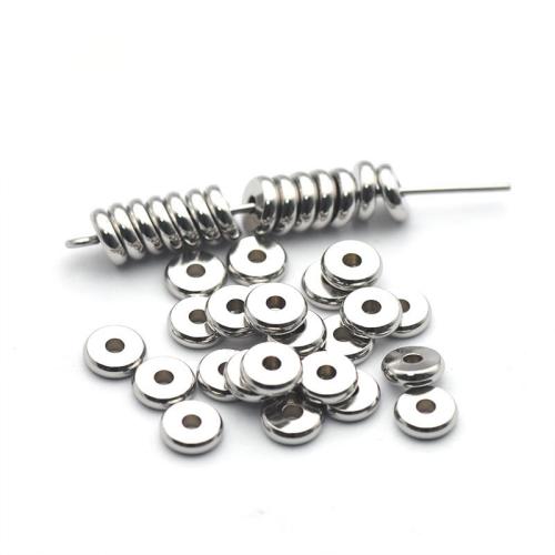 Stainless Steel Beads, 304 Stainless Steel, Flat Round, Vacuum Ion Plating, DIY Approx 