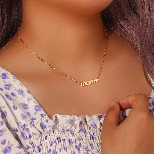 304 Stainless Steel Necklace, with 5CM extender chain, Alphabet Letter, gold color plated, for woman cm 