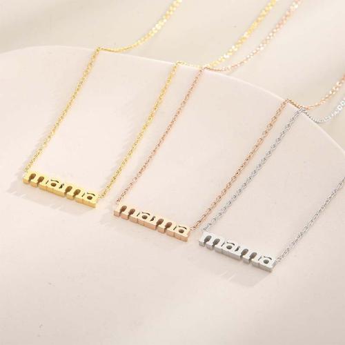 304 Stainless Steel Necklace, Alphabet Letter, plated, for woman cm 