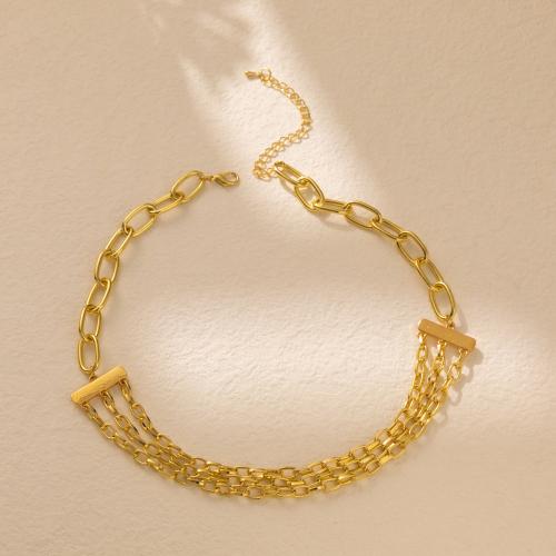 Collar de la aleación del cinc, aleación de zinc, con 2.76 Inch extender cadena, Joyería & multicapa & para mujer, dorado, longitud:14.96 Inch, Vendido por UD