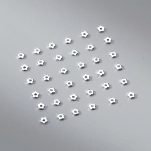 Sterling Silver Spacer Beads, 925 Sterling Silver, Star, DIY & hollow Approx 0.9mm 