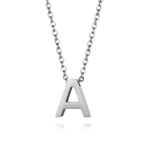 Stainless Steel Jewelry Necklace, 316L Stainless Steel, Alphabet Letter, fashion jewelry & Unisex original color Approx 45 cm 