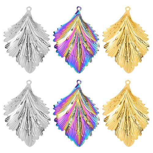 Stainless Steel Leaf Pendant, 304 Stainless Steel, Vacuum Ion Plating, fashion jewelry & Unisex Approx 50 cm 
