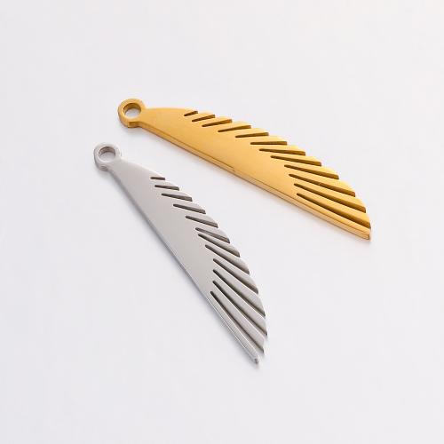 Stainless Steel Wing Shape Pendant, 304 Stainless Steel, Vacuum Ion Plating, fashion jewelry & DIY [