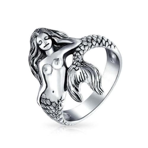 Zinc Alloy Finger Ring, Mermaid, fashion jewelry & for woman, US Ring 