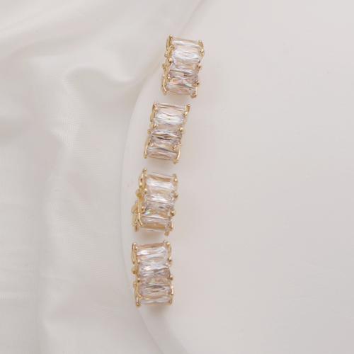 Cubic Zirconia Brass Beads, Column, gold color plated, DIY & micro pave cubic zirconia 