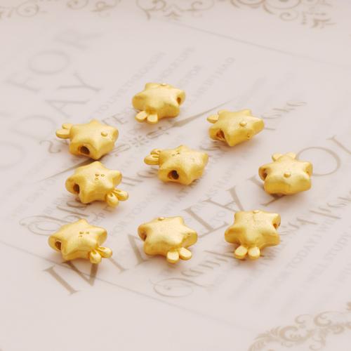 Brass Jewelry Beads, Starfish, gold color plated, DIY 