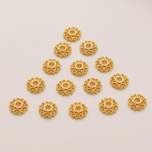 Brass Bead Cap, Flower, gold color plated, DIY, 10mm Approx 2.8mm 