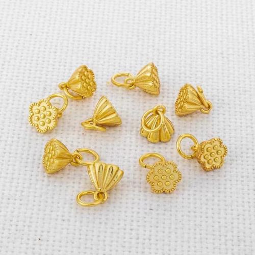 Brass Jewelry Pendants, Lotus Seedpod, gold color plated, DIY 
