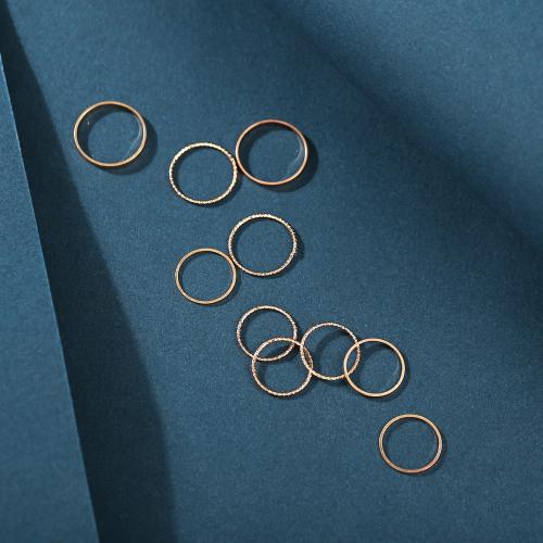 Zinc Set anillo de aleación, aleación de zinc, chapado, 10 piezas & Joyería & unisexo, más colores para la opción, Vendido por Set