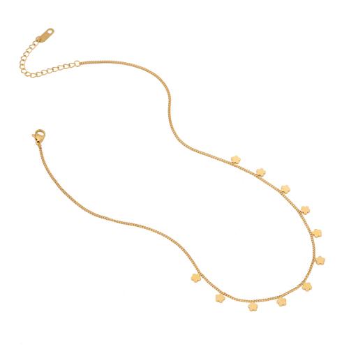 304 Stainless Steel Necklace, with 2inch extender chain, gold color plated & for woman Approx 15.7 Inch 