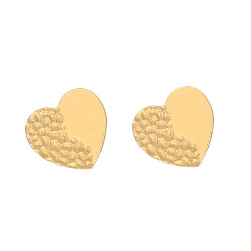304 Stainless Steel Stud Earring, gold color plated & for woman 
